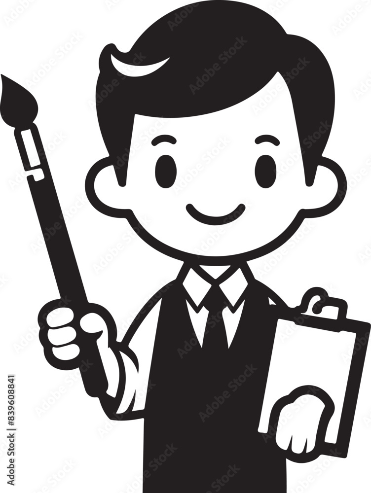 standing smile teacher man vector illastration standing smile teacher man vector illastration