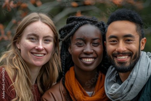 Three individuals smiling for the camera