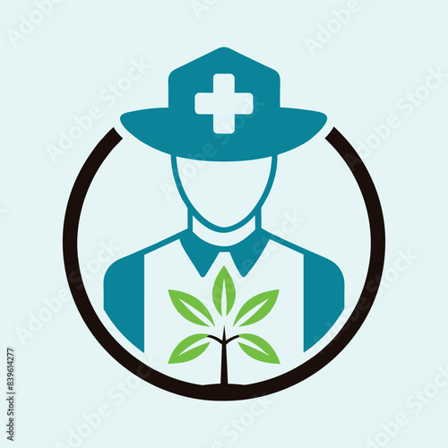 Crop doctor agriculturalist plant botany agriculture logo