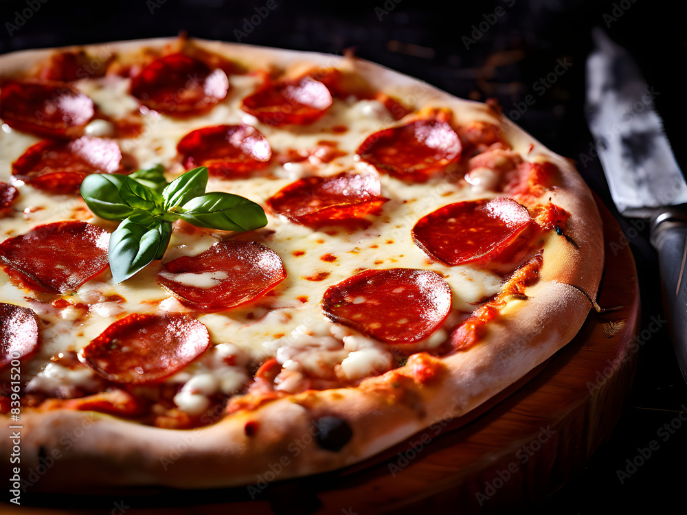 food photography style, pepperoni pizza with cheese, plate, table, rustic restaurant, appetizing, professional, culinary, high-resolution, commercial, highly detailed. AI generated.
food photography style, pepperoni pizza with cheese, plate, table, rustic restaurant, appetizing, professional, culinary, high-resolution, commercial, highly detailed. AI generated.