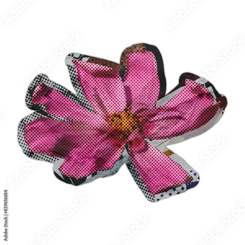 Collage Flower Design Element