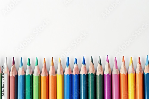color pencils isolated on white background