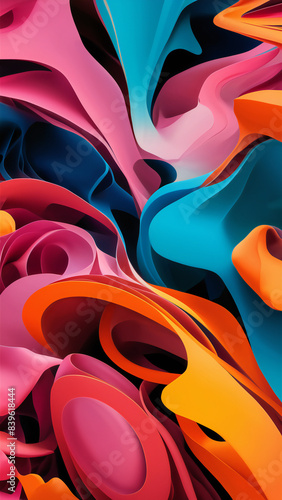 A vibrant mix of swirling paint colors creating a dynamic and abstract visual.