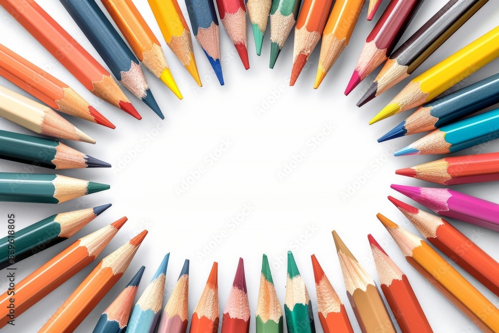 color pencils isolated on white background color pencils isolated on white background