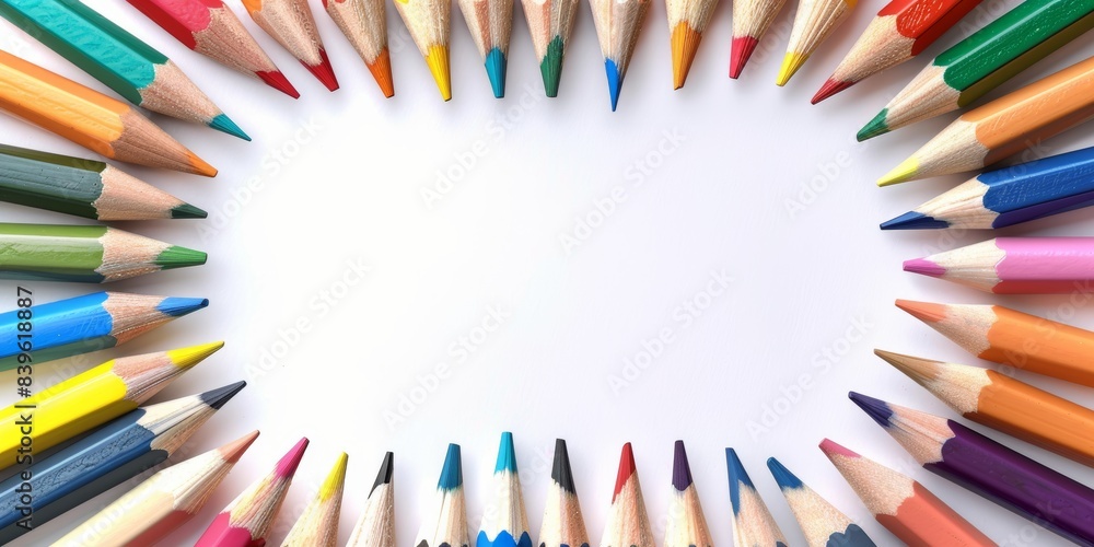 Fototapeta premium color pencils isolated on white background