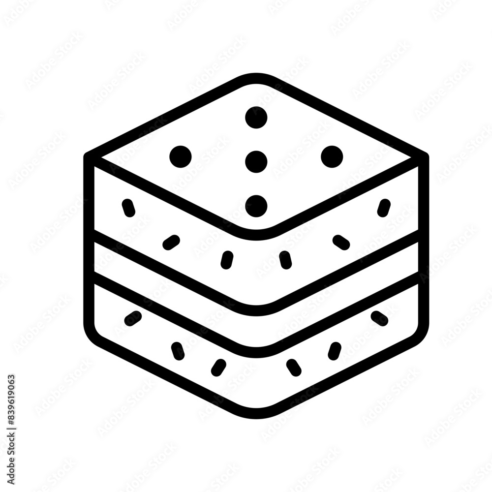 Brownie line icon. Bakery icon. Bread and cake icon isolated on white background. Transparent background, minimalist symbol. Vector images Brownie line icon. Bakery icon. Bread and cake icon isolated on white background. Transparent background, minimalist symbol. Vector images