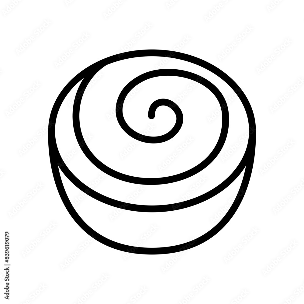 Cinnamon roll line icon. Bakery icon. Bread and cake icon isolated on white background. Transparent background, minimalist symbol. Vector images Cinnamon roll line icon. Bakery icon. Bread and cake icon isolated on white background. Transparent background, minimalist symbol. Vector images