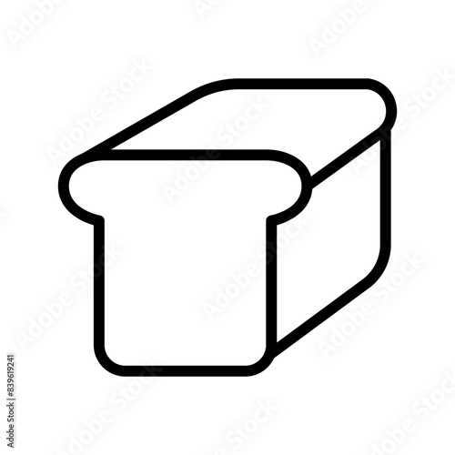 Bread line icon. Bakery icon. Bread and cake icon isolated on white background. Transparent background, minimalist symbol. Vector images