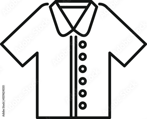 Illustrating a simple collared shirt for men with buttons down the front