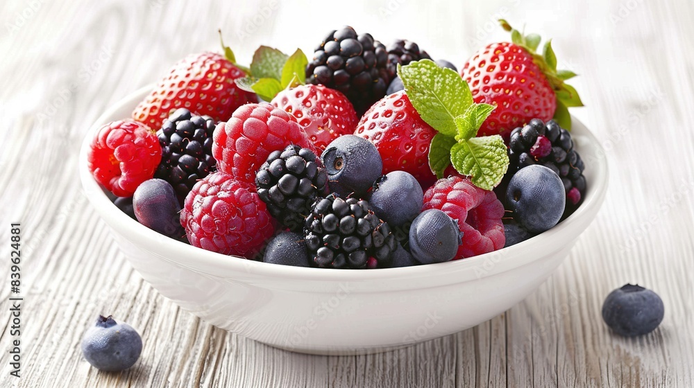 A bowl of juicy and fresh mixed berries A bowl of juicy and fresh mixed berries