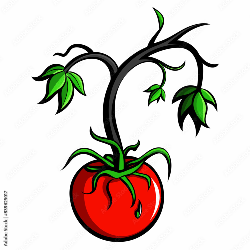 Tomato plant withering vector illustration. Tomato plant withering vector illustration.