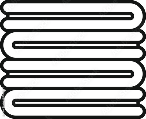 Simple minimalist drawing of fresh laundry, perfect for representing a laundromat or hotel