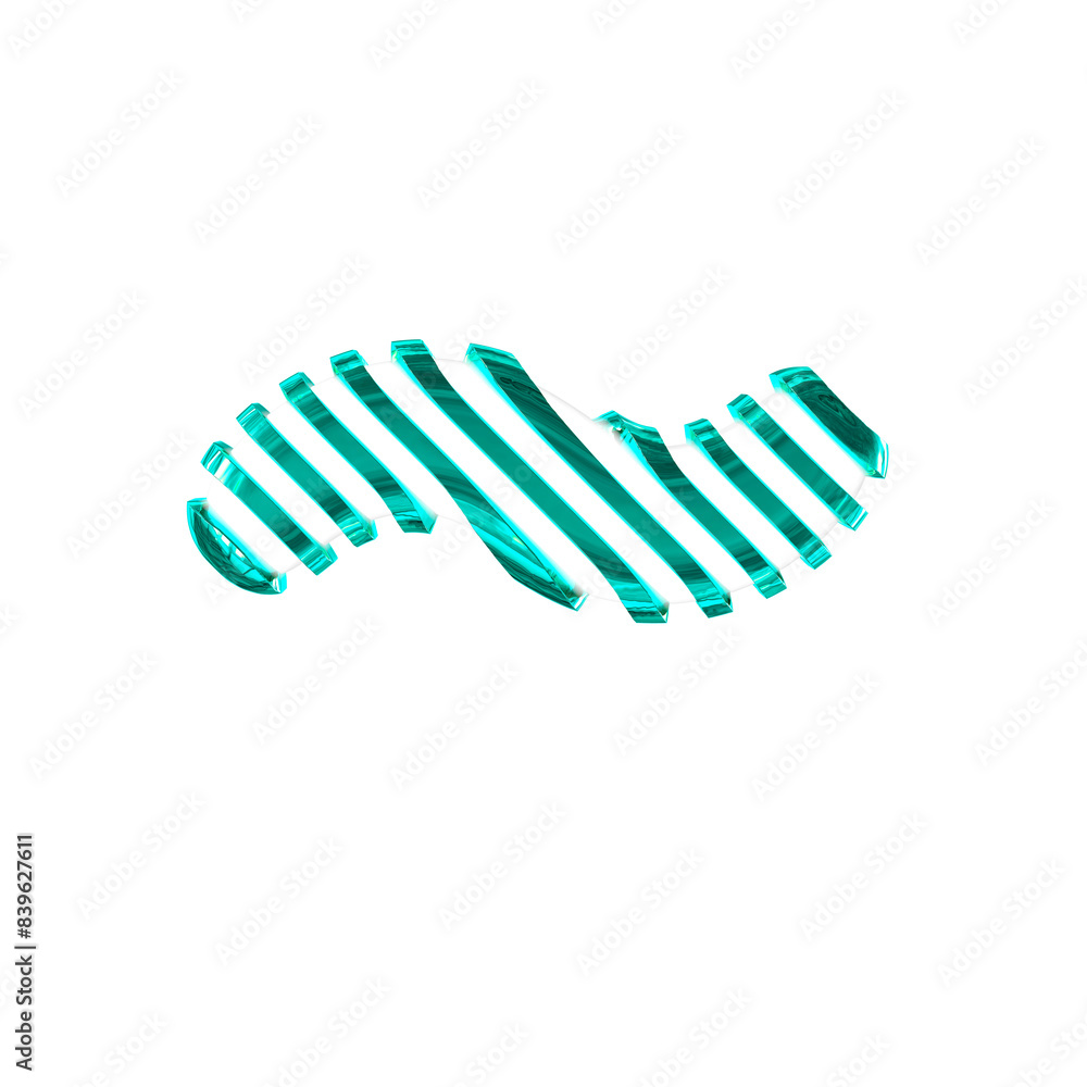 White symbol with turquoise diagonal ultra thin straps White symbol with turquoise diagonal ultra thin straps