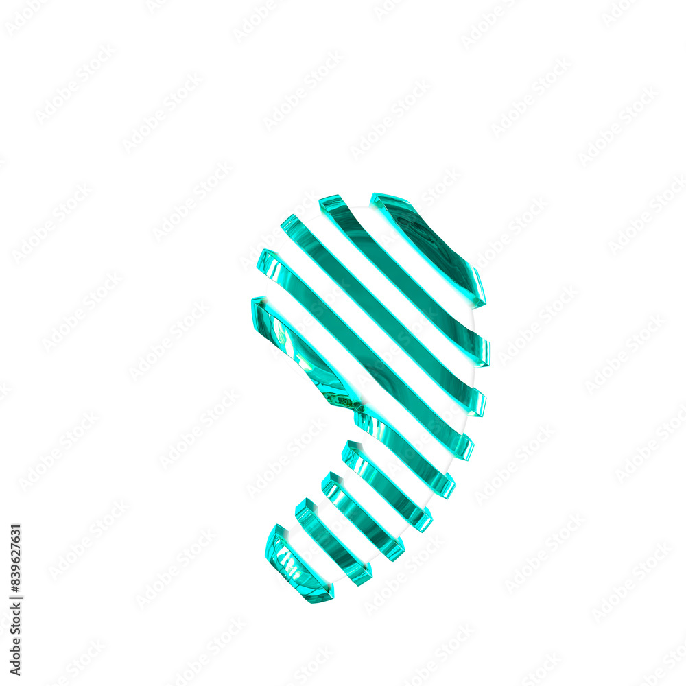 White symbol with turquoise diagonal ultra thin straps White symbol with turquoise diagonal ultra thin straps