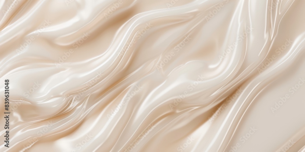 Fototapeta premium Luxurious Face Cream Texture in Beige Tones Close-Up
