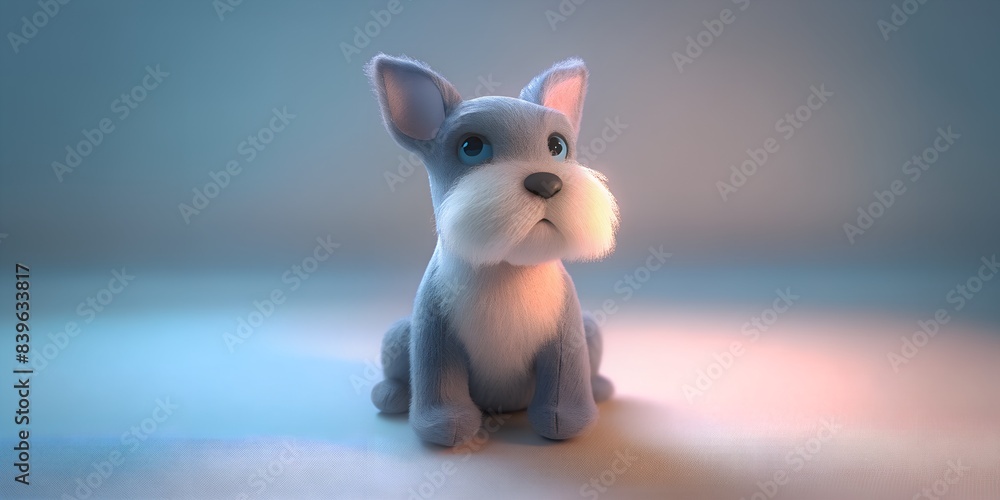 Fototapeta premium Cute Dog Teddy Fluffy Animal Photo of a miniature schnauzer