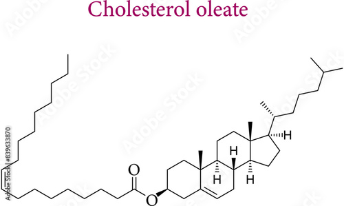 Chemical structure of cholesterol oleate. Vector illustration