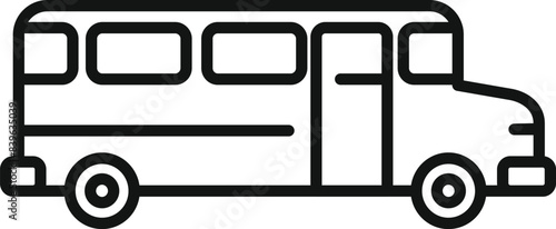 Simple icon representing a school bus taking kids to school, perfect for educational apps and websites