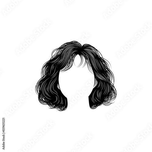 Woman's bob hair detail for graphic resource. Vector eps 10
