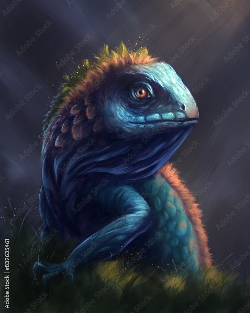 Fototapeta premium Hand drawn illustration of a lizard 