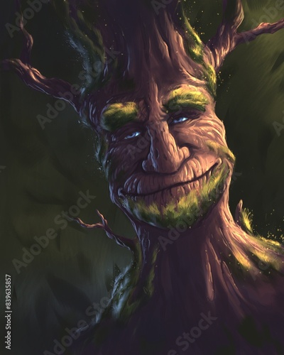 Hand drawn illustration of a tree man