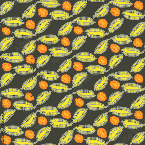 Seaberry Floral Motif Textured Pattern