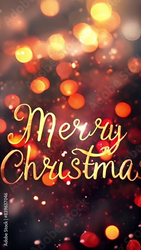 Wallpaper Mural On vertical bright blurred background with bokeh lights Merry Christmas greeting Torontodigital.ca