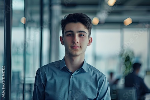 a young man in an office