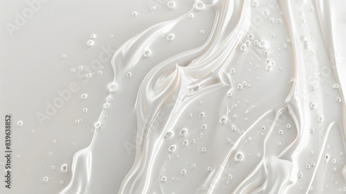 Hyaluronic Acid Cream with Bubbles on Smooth Surface for Skin Care