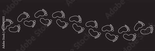 baby feet icon vector set. footprint, newborn, kids feet sign