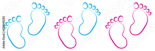 baby feet icon vector set. footprint, newborn, kids feet sign. Vector 10 eps.