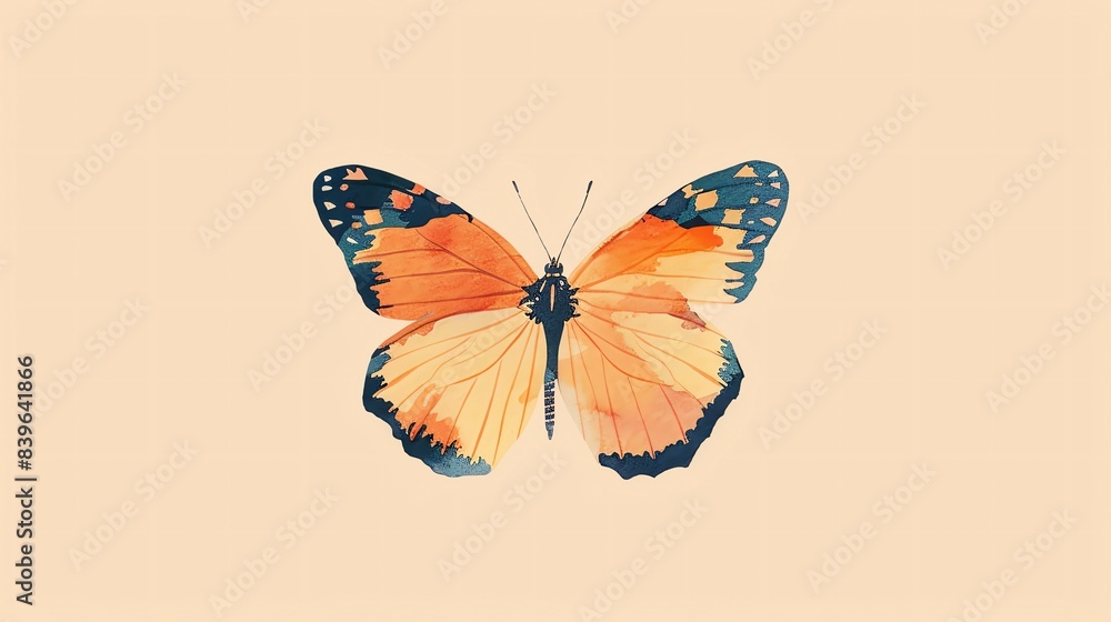 Painted Lady Butterfly, border, background Wallpaper, blank in the middle, minimalism, negative space, use for postcard template Painted Lady Butterfly, border, background Wallpaper, blank in the middle, minimalism, negative space, use for postcard template