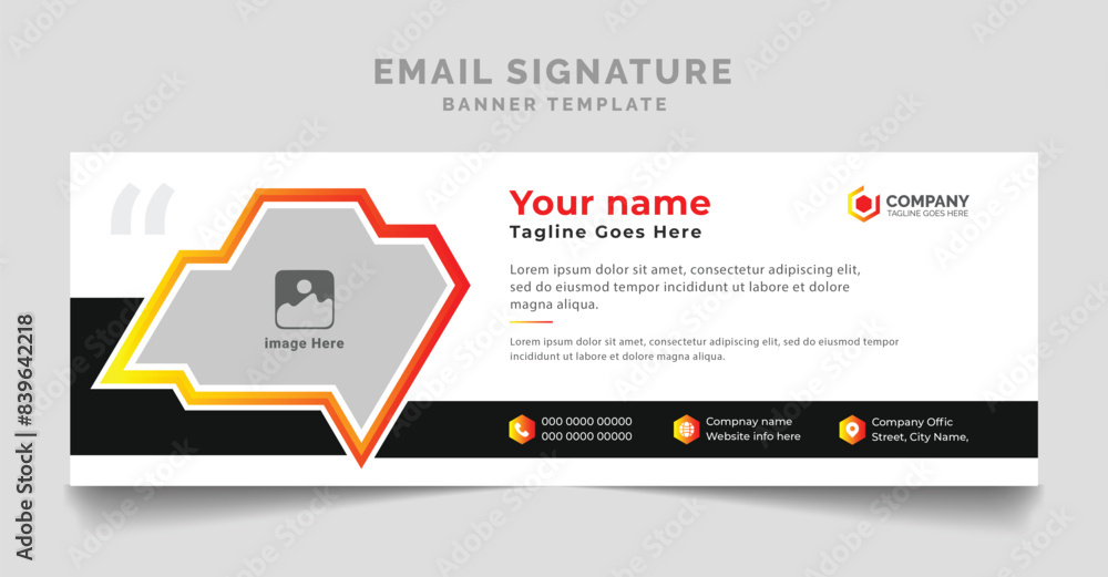 corporate email signature modern template design. mailers personal electronic mail banner