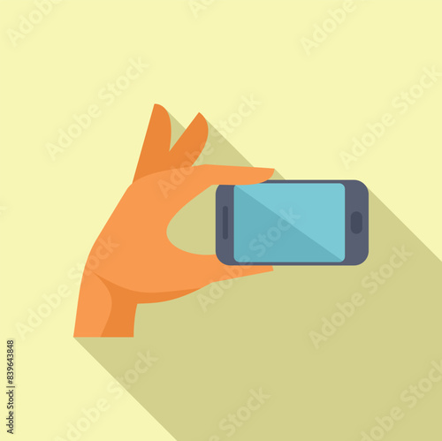 Hand is holding a smartphone and taking a picture, likely belonging to a photographer or tourist