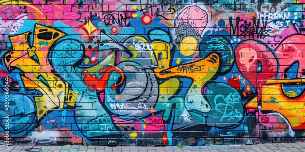 Bold Graffiti with Music Notes Bold Graffiti with Music Notes