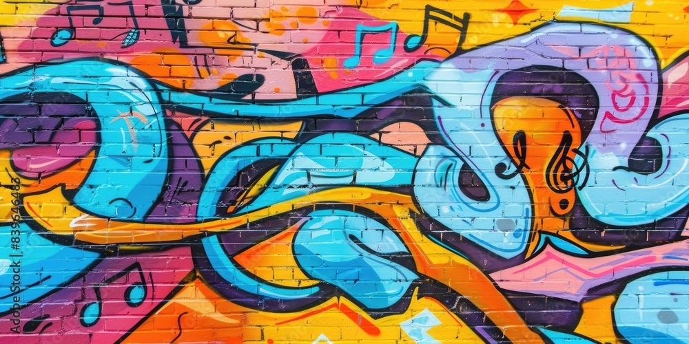 Obraz premium Bold Graffiti with Music Notes