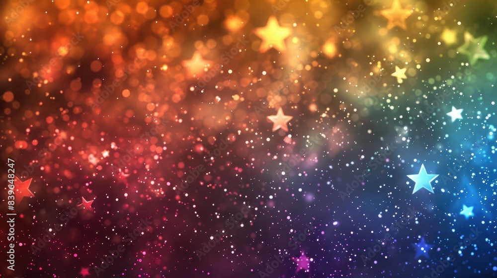 Fototapeta premium Rainbow starry night background