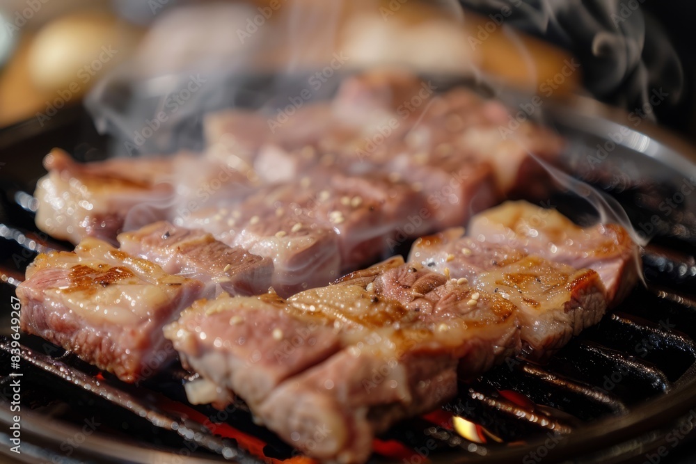 grilled meat on the grill grilled meat on the grill