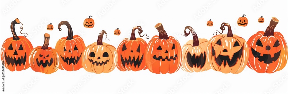 Illustration of a halloween pumpkins isolated on white Illustration of a halloween pumpkins isolated on white