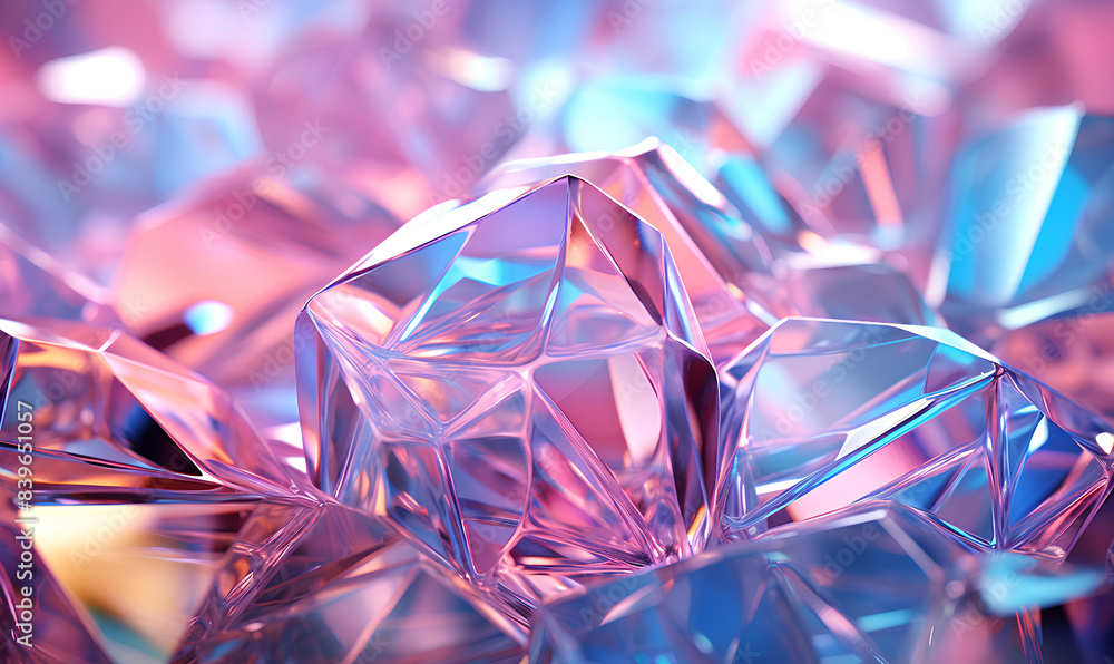 Iridescent texture, geometric crystal background, liquid 3D render.
Iridescent texture, geometric crystal background, liquid 3D render.