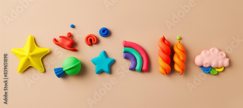 figures made from children's plasticine of different colors