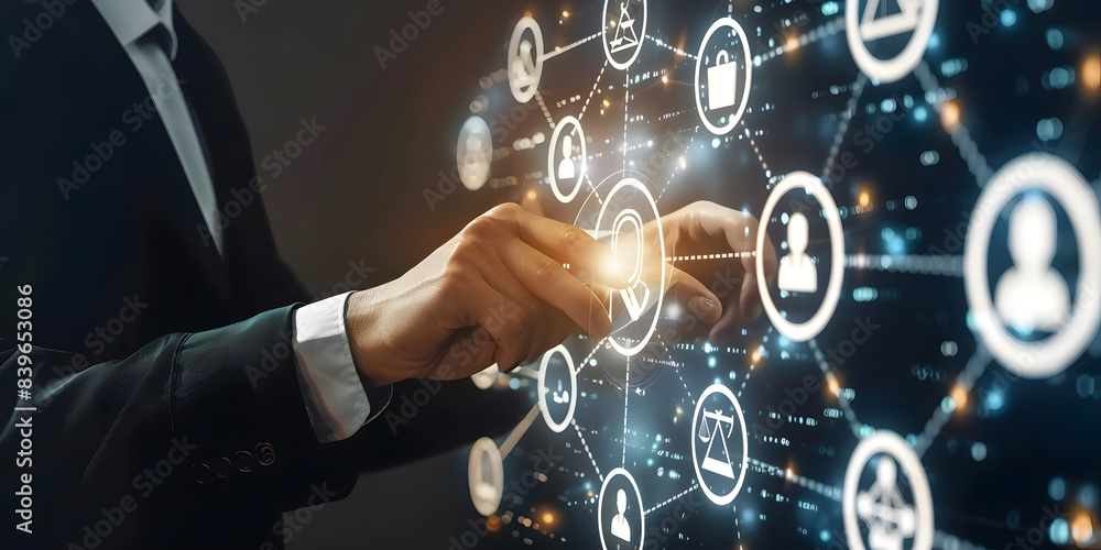 Businessman touching law icons on the virtual screen for business legal advice, Labor law, Lawyer, Attorney at law, Legal advice business concept design Businessman touching law icons on the virtual screen for business legal advice, Labor law, Lawyer, Attorney at law, Legal advice business concept design