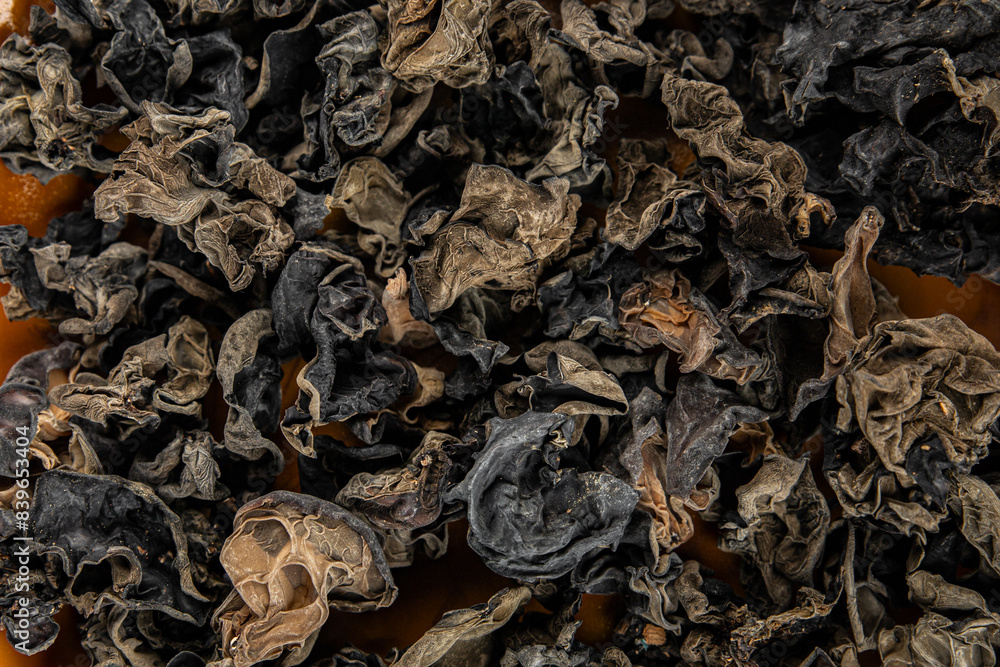 dried black fungus appetizer meal food snack on the table copy space food background rustic top view keto or paleo diet vegetarian vegan food dried black fungus appetizer meal food snack on the table copy space food background rustic top view keto or paleo diet vegetarian vegan food