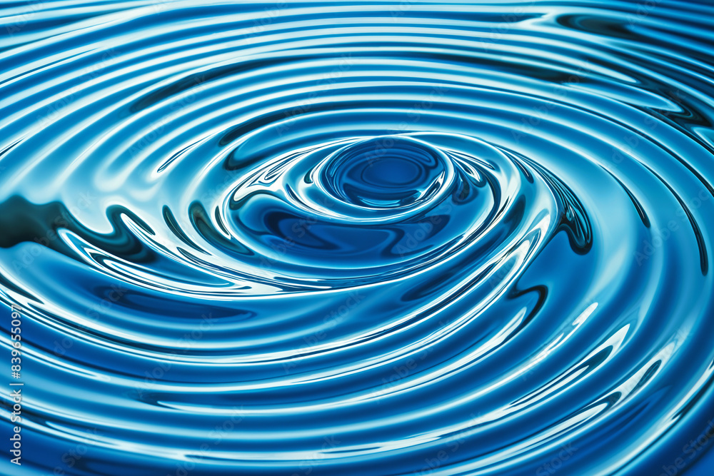 A close-up view of rippling blue water, with the focus on a circular pattern created by the waves. A close-up view of rippling blue water, with the focus on a circular pattern created by the waves.