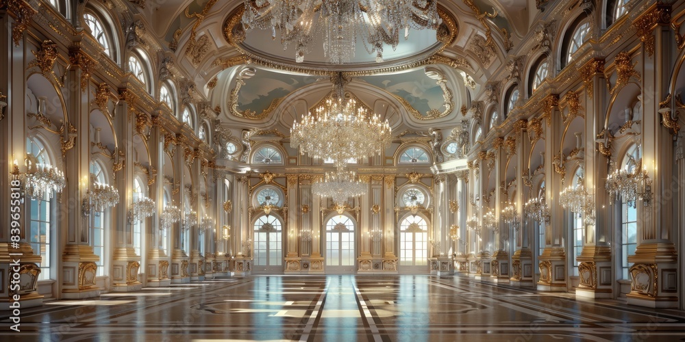 Fototapeta premium Luxurious Ballroom with Ornate Decor