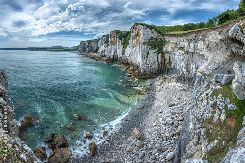 Dramatic Coastal Cliffs with Clear Waters