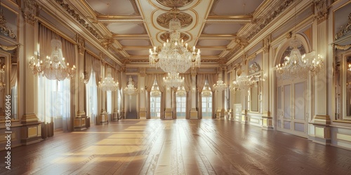 Elegant Ballroom with Crystal Chandeliers