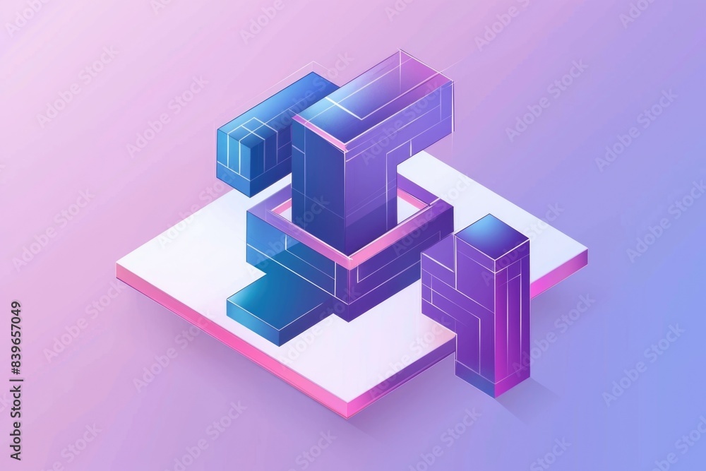 Obraz premium A colorful geometric pattern on a bright pink surface