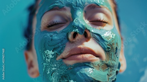 A person wearing a face mask in a close-up shot