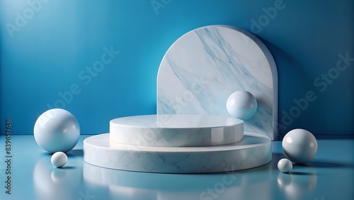 A clear glass sphere on a table, possibly used in a medical or pharmaceutical context photo
